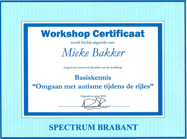 certificaat autisme