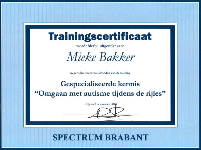 certificaat autisme