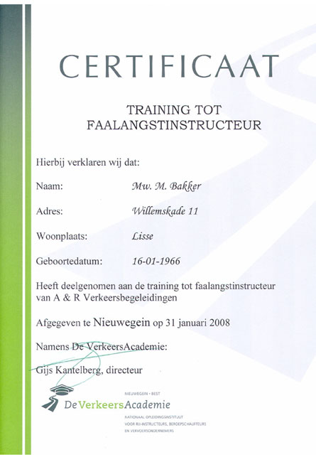 certificaat faalangst